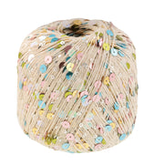 Lana Grossa Cosmo 011 Licht Beige bol katoengaren met glanzende pailletten