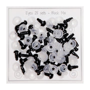 Go Handmade Veiligheidsogen Zwart Assortiment 25 paar 5mm t/m 8mm