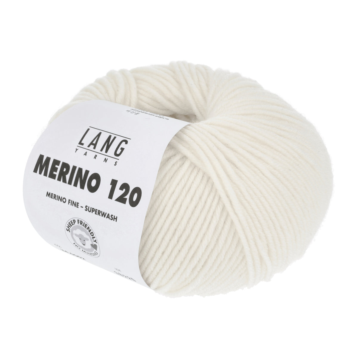 Lang Yarns Merino 120 0002 Gebroken Wit - bol garen - schuin van voren