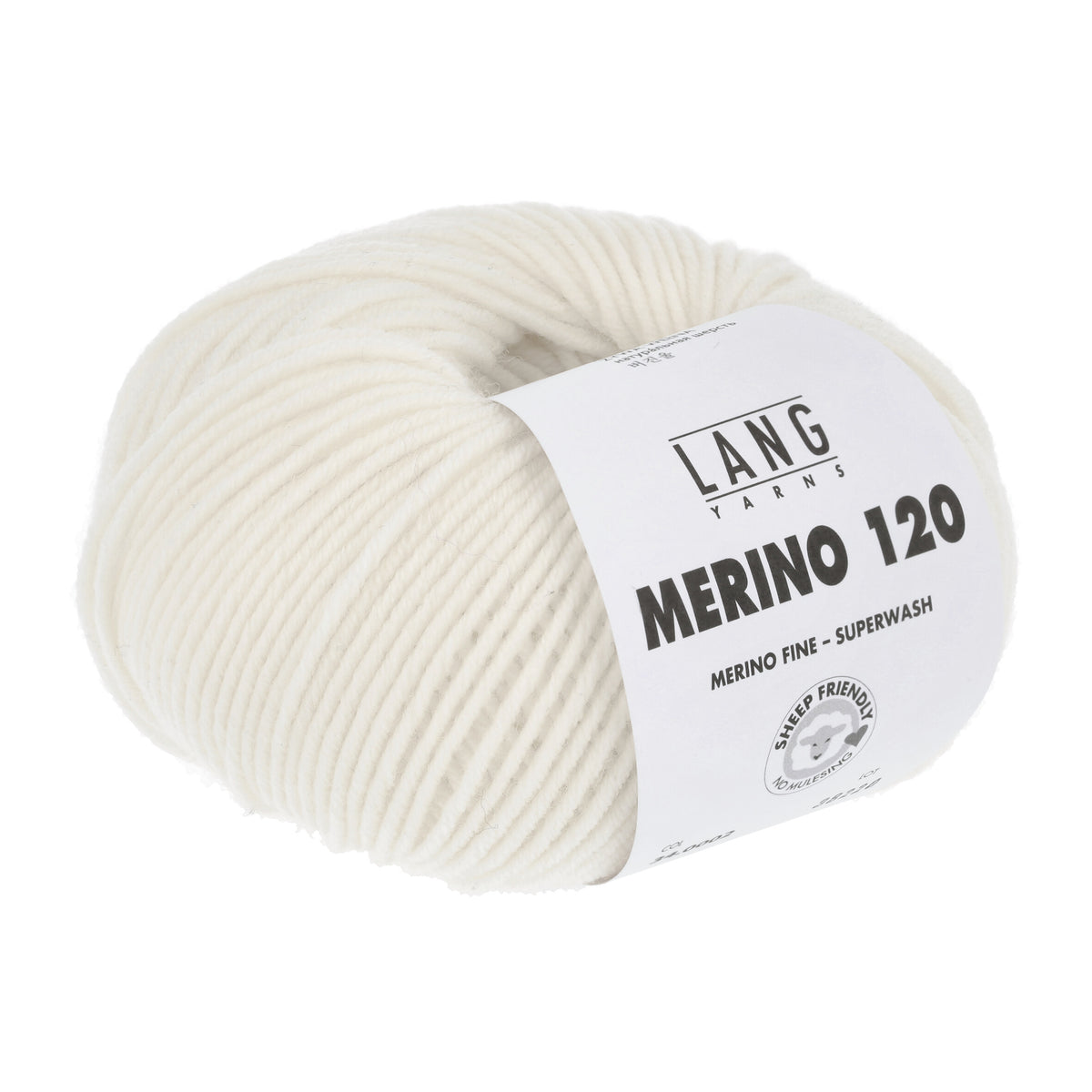 Lang Yarns Merino 120 0002 Gebroken Wit - bol garen - tweede schuine aanzicht