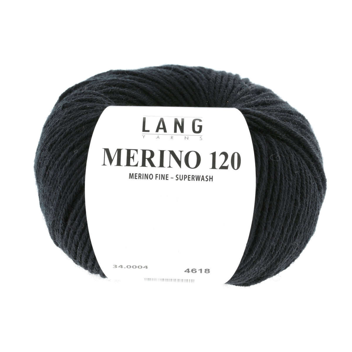 Lang Yarns Merino 120 0004 Zwart - bol garen - vooraanzicht