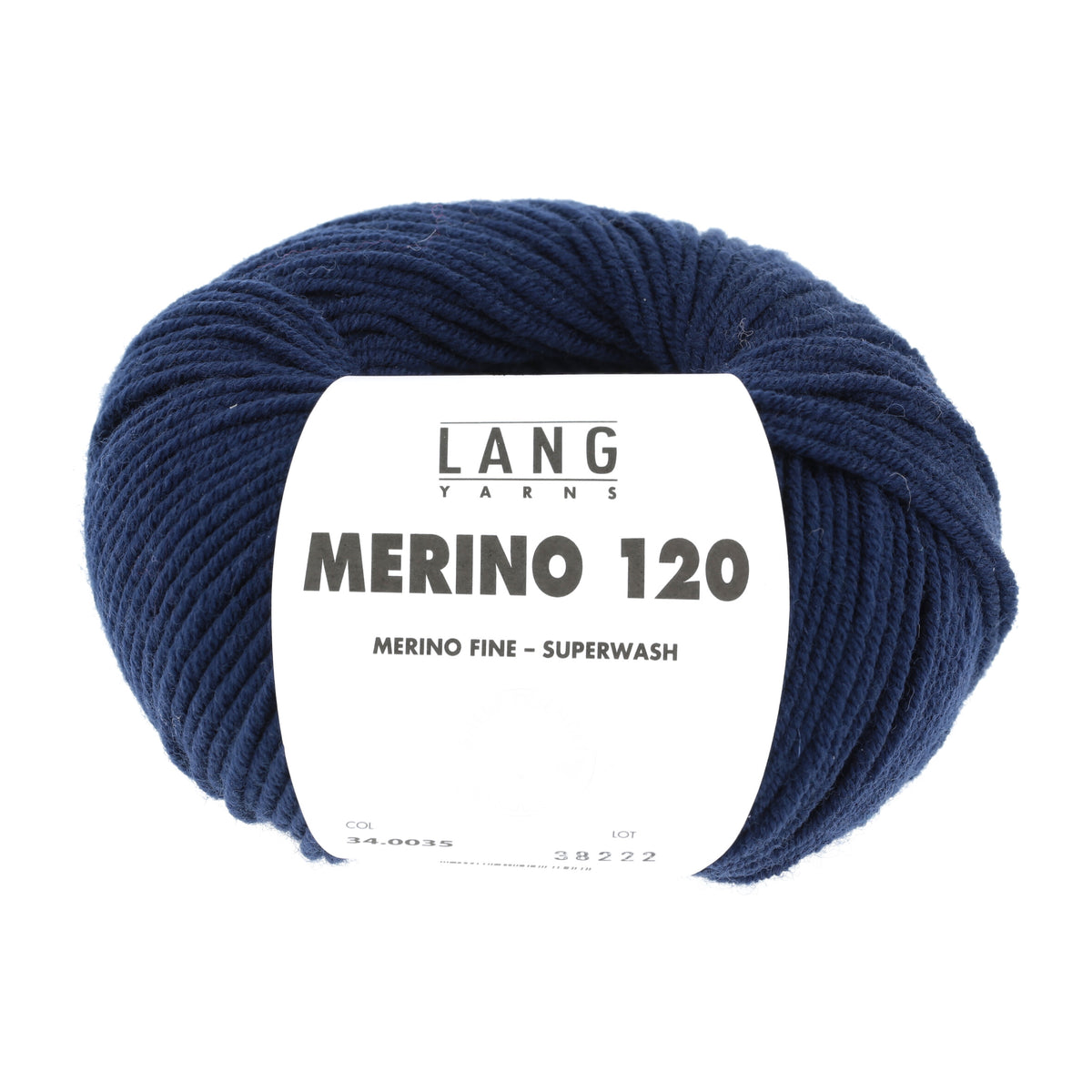 Lang Yarns Merino 120 0035 Navy - bol garen - vooraanzicht