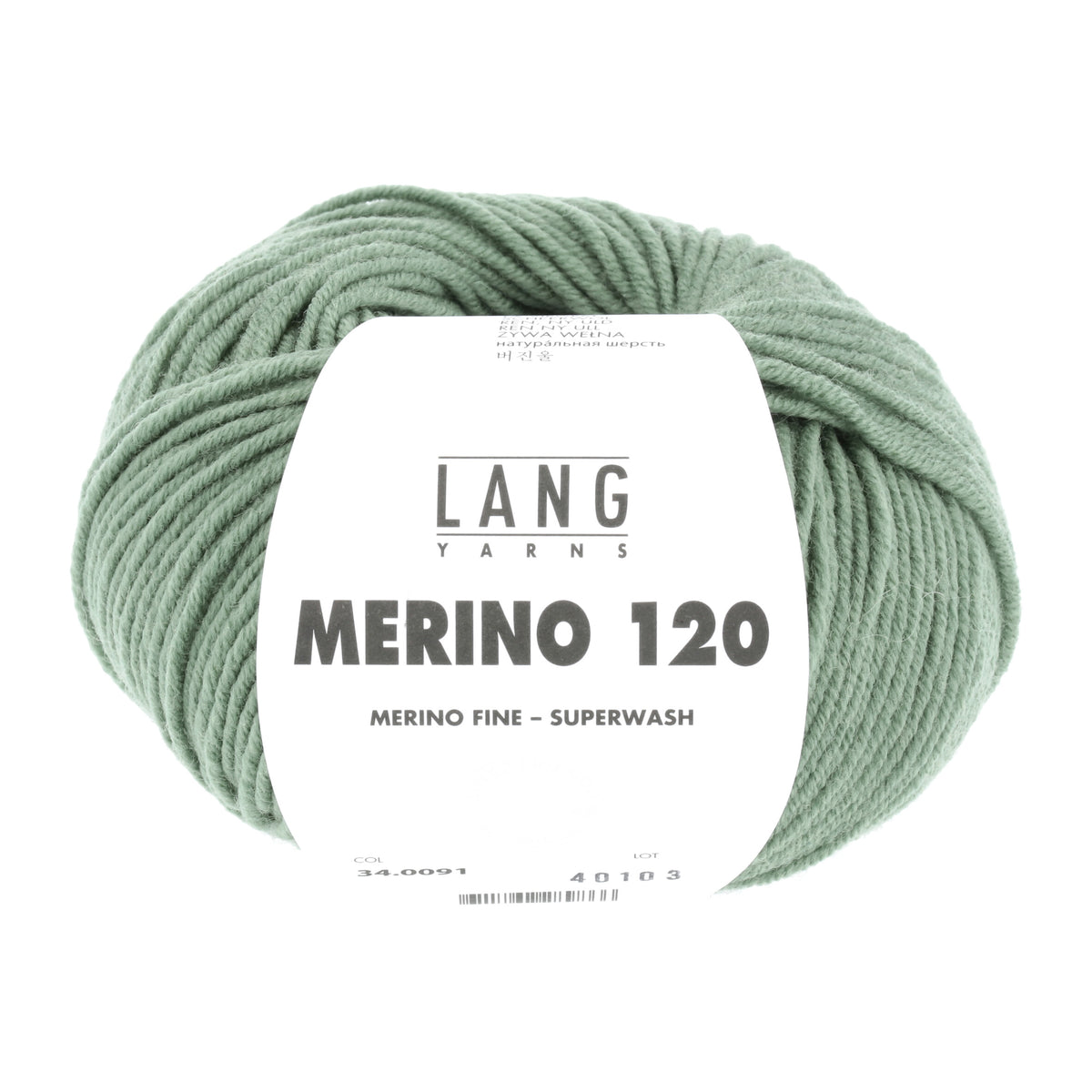 Lang Yarns Merino 120 0091 Salie - bol garen - vooraanzicht