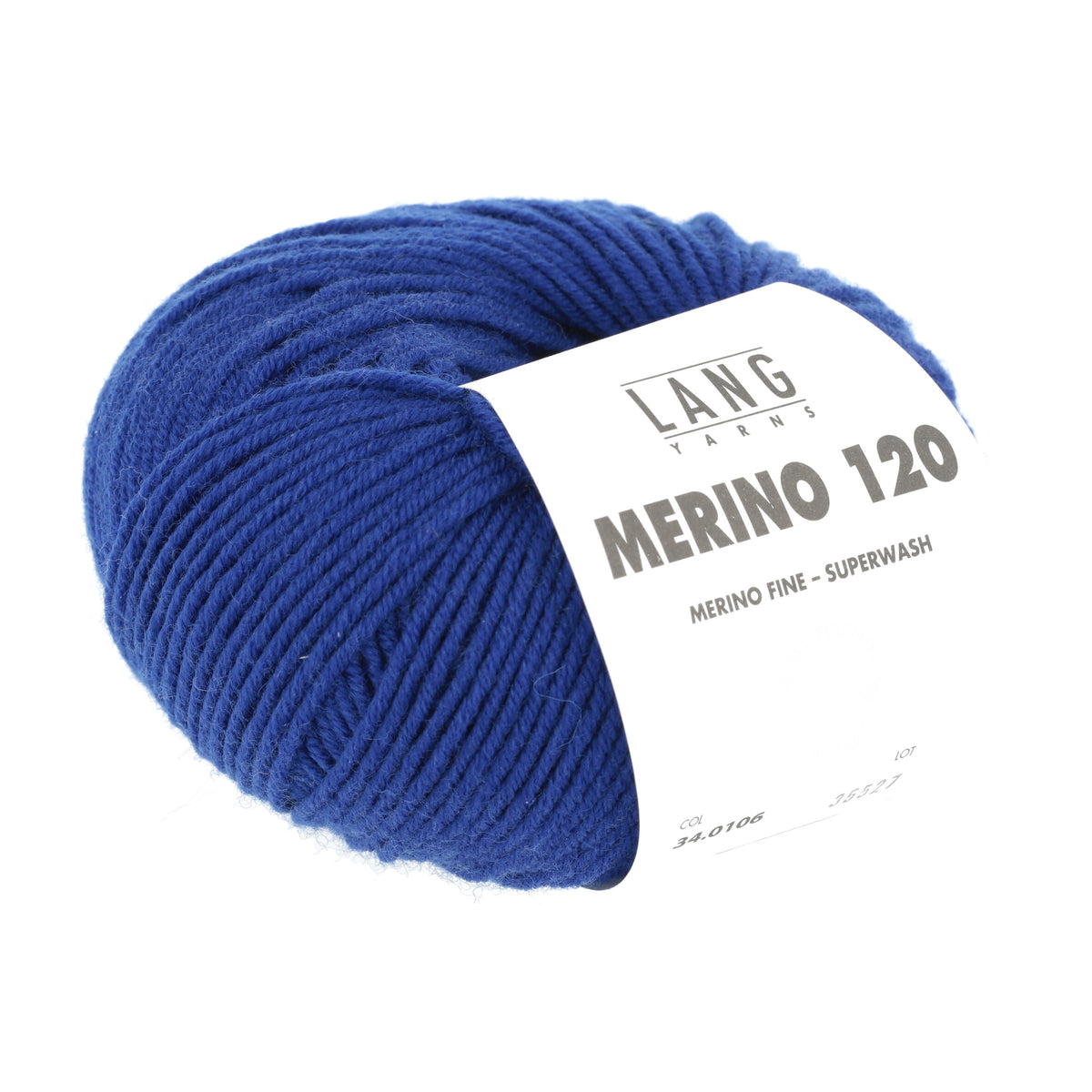 Lang Yarns Merino 120 0106 Royal - bol garen - tweede schuine aanzicht
