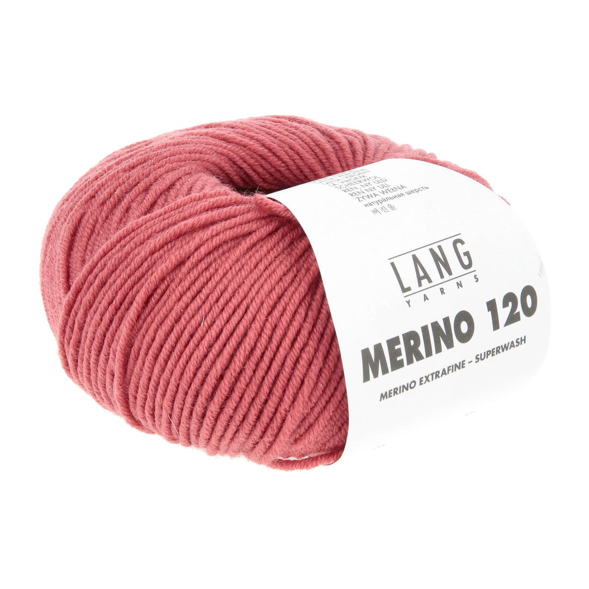 Lang Yarns Merino 120 0129 Meloen - bol garen - tweede schuine aanzicht