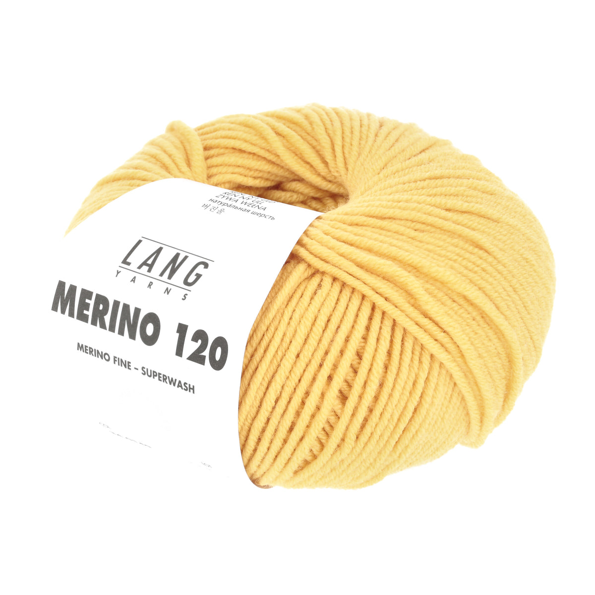 Lang Yarns Merino 120 0149 Goud Geel - bol garen - schuin van voren