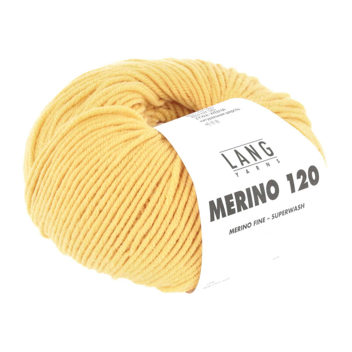 Lang Yarns Merino 120 0149 Goud Geel - bol garen - tweede schuine aanzicht