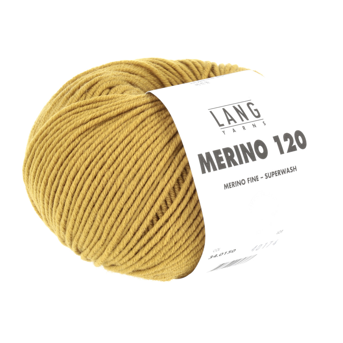 Lang Yarns Merino 120 0150 Messing - bol garen - tweede schuine aanzicht
