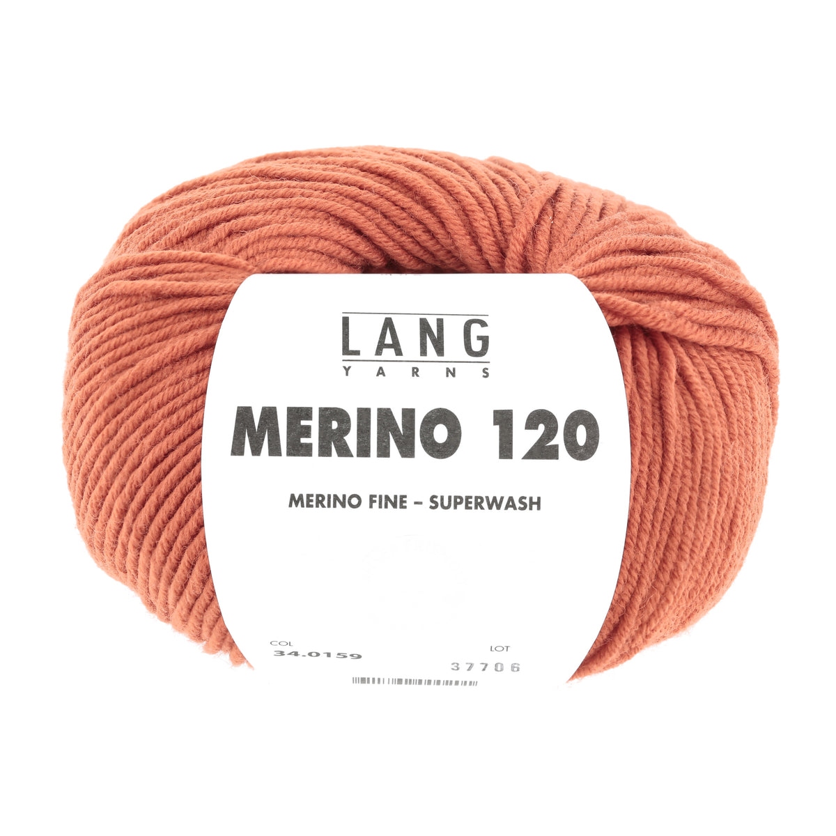 Lang Yarns Merino 120 0159 Mandarijn - bol garen - vooraanzicht
