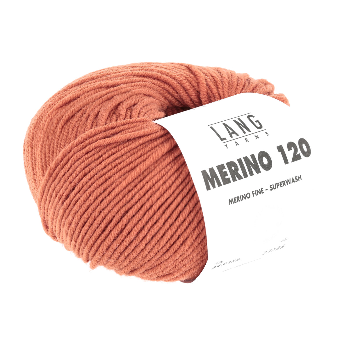 Lang Yarns Merino 120 0159 Mandarijn - bol garen - tweede schuine aanzicht