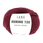 Lang Yarns Merino 120 0163 Donker Rood - bol garen - vooraanzicht
