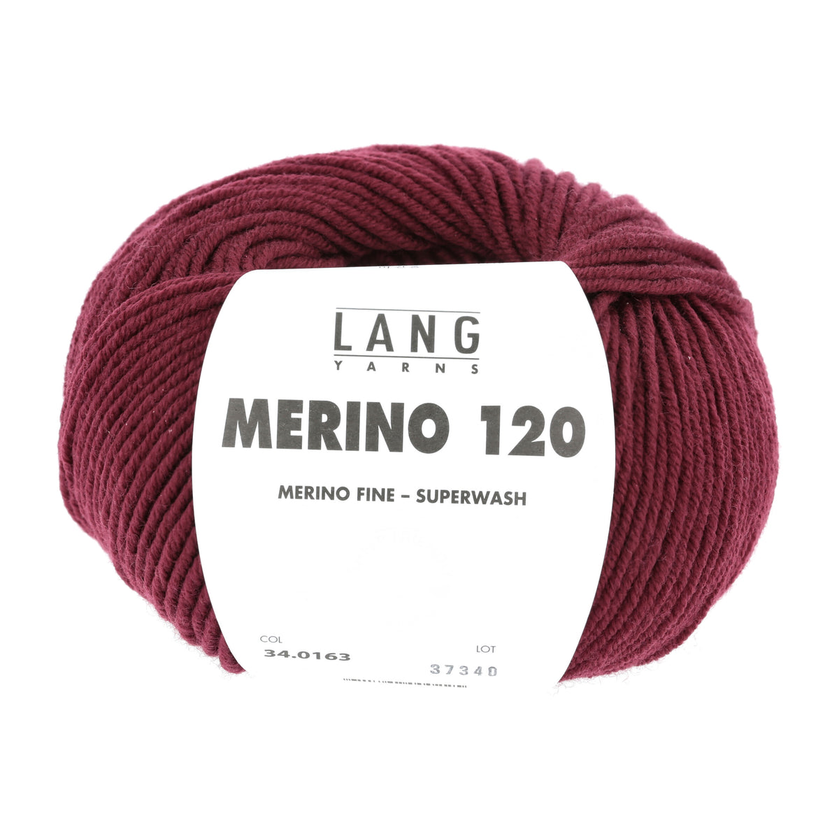 Lang Yarns Merino 120 0163 Donker Rood - bol garen - vooraanzicht