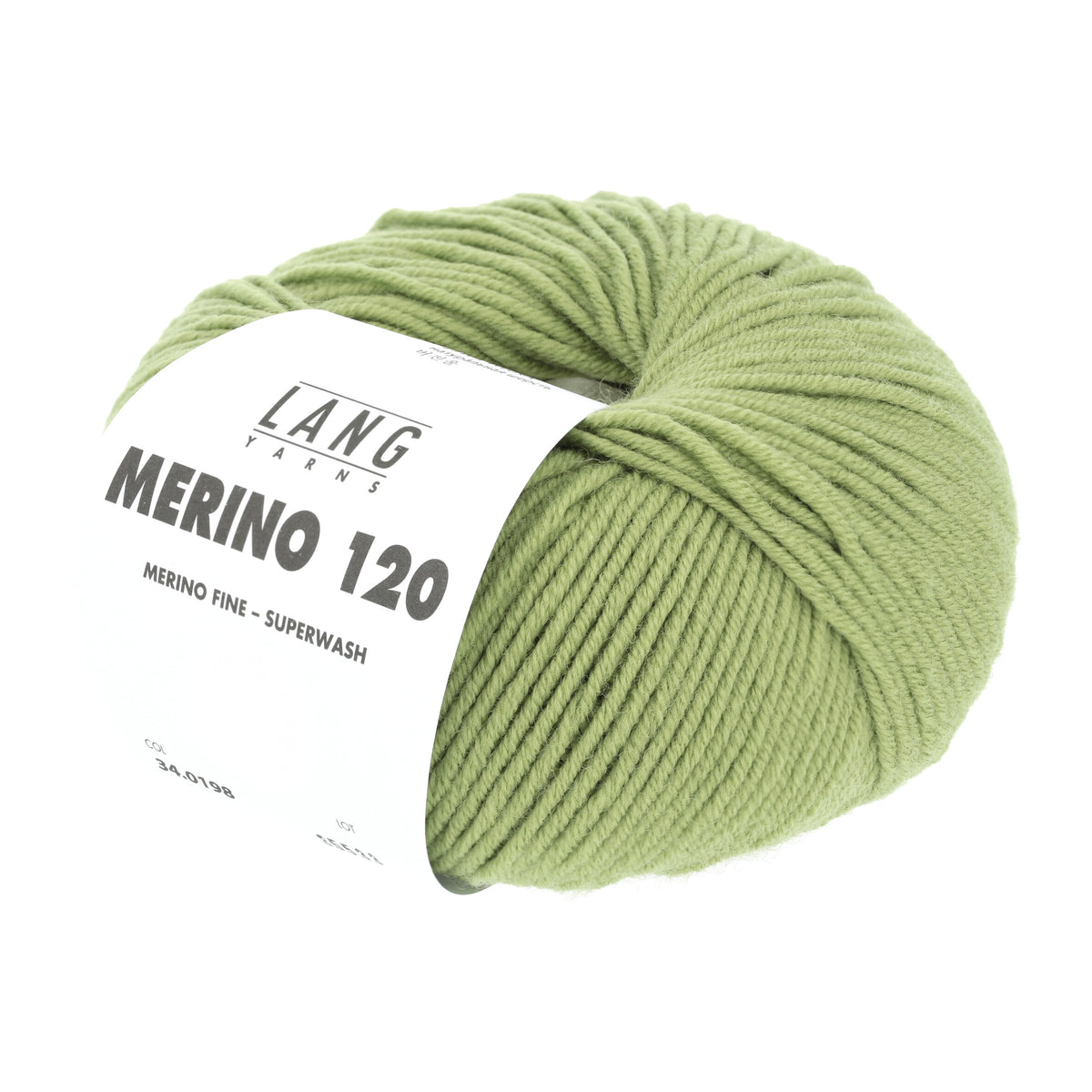 Lang Yarns Merino 120 0198 Olijf Licht - bol garen - schuin van voren