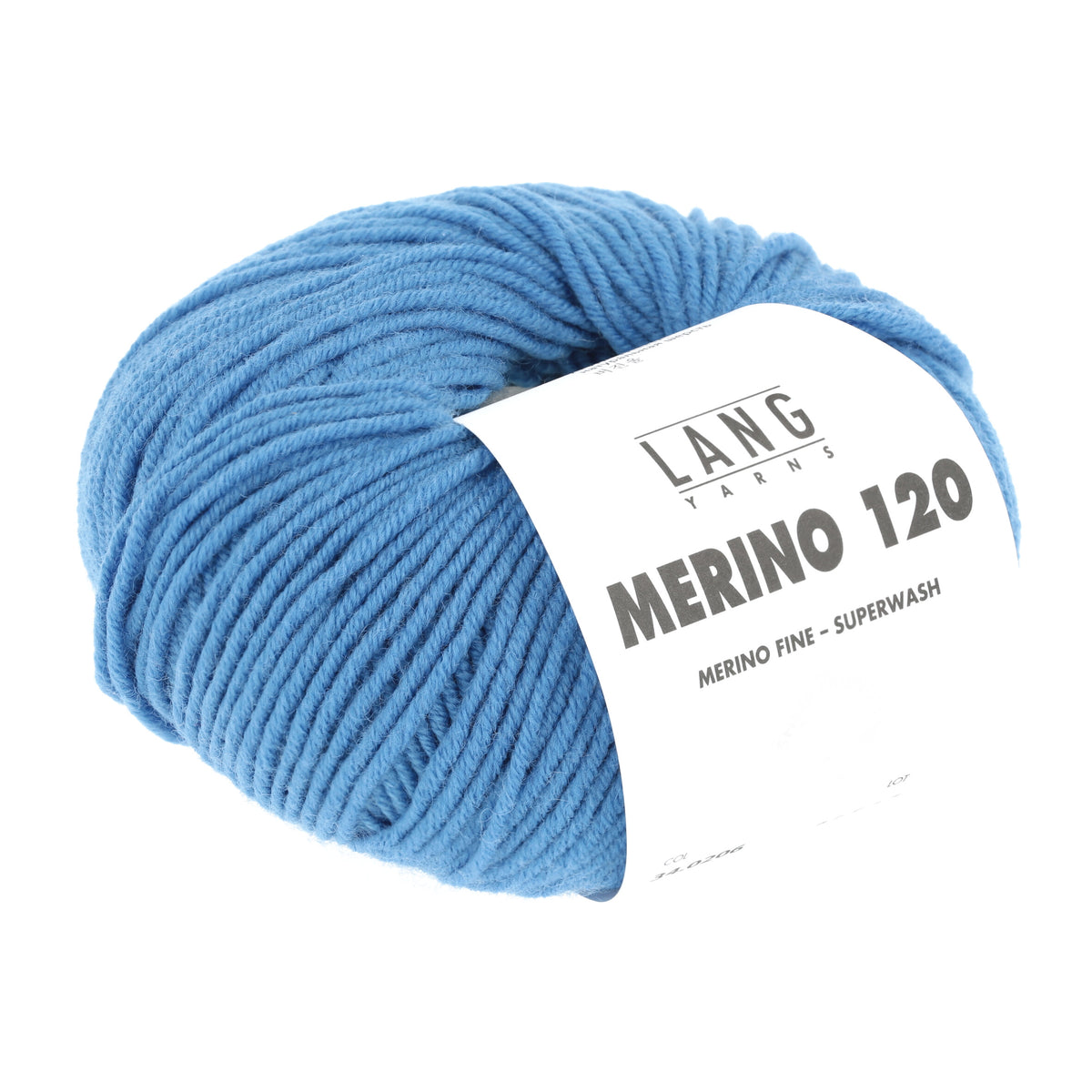 Lang Yarns Merino 120 0206 Midden Blauw - bol garen - tweede schuine aanzicht