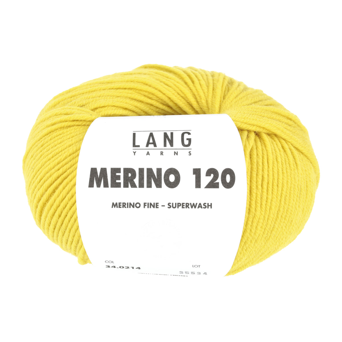 Lang Yarns Merino 120 0214 Geel - bol garen - vooraanzicht