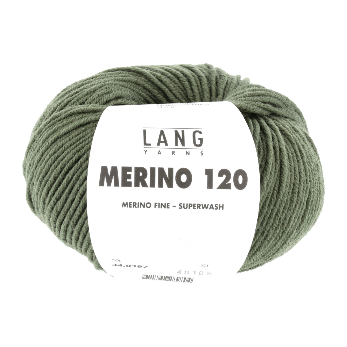 Lang Yarns Merino 120 0397 Krokodilgroen - bol garen - vooraanzicht