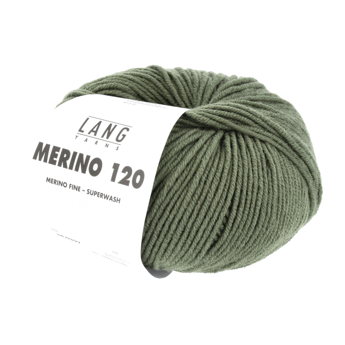 Lang Yarns Merino 120 0397 Krokodilgroen - bol garen - schuin van voren