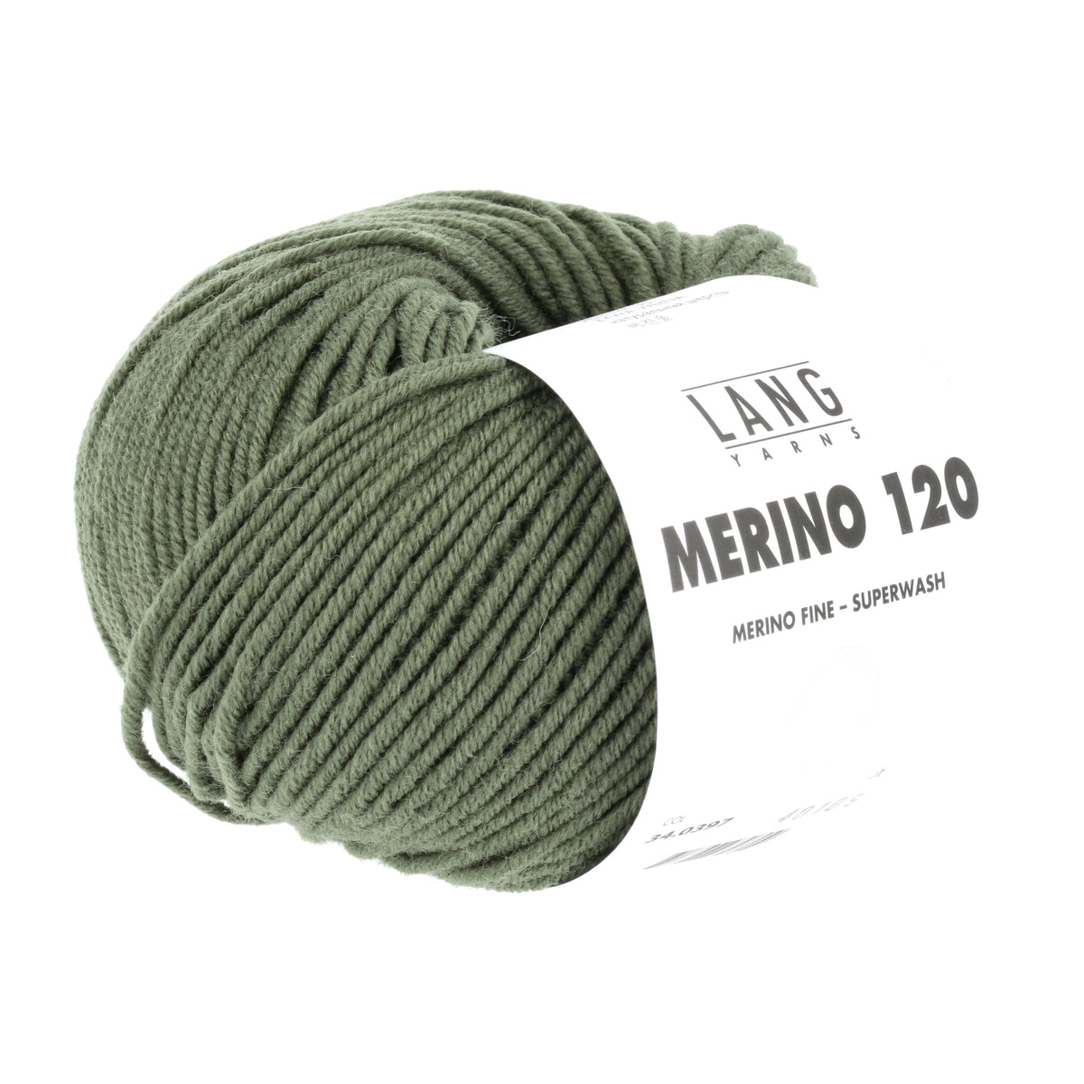 Lang Yarns Merino 120 0397 Krokodilgroen - bol garen - tweede schuine aanzicht