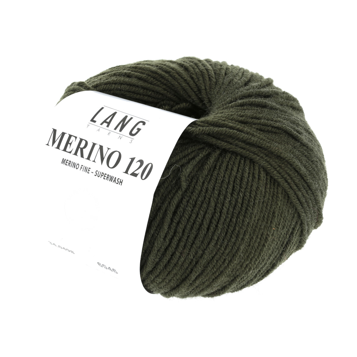 Lang Yarns Merino 120 0498 Loodgroen - bol garen - schuin van voren