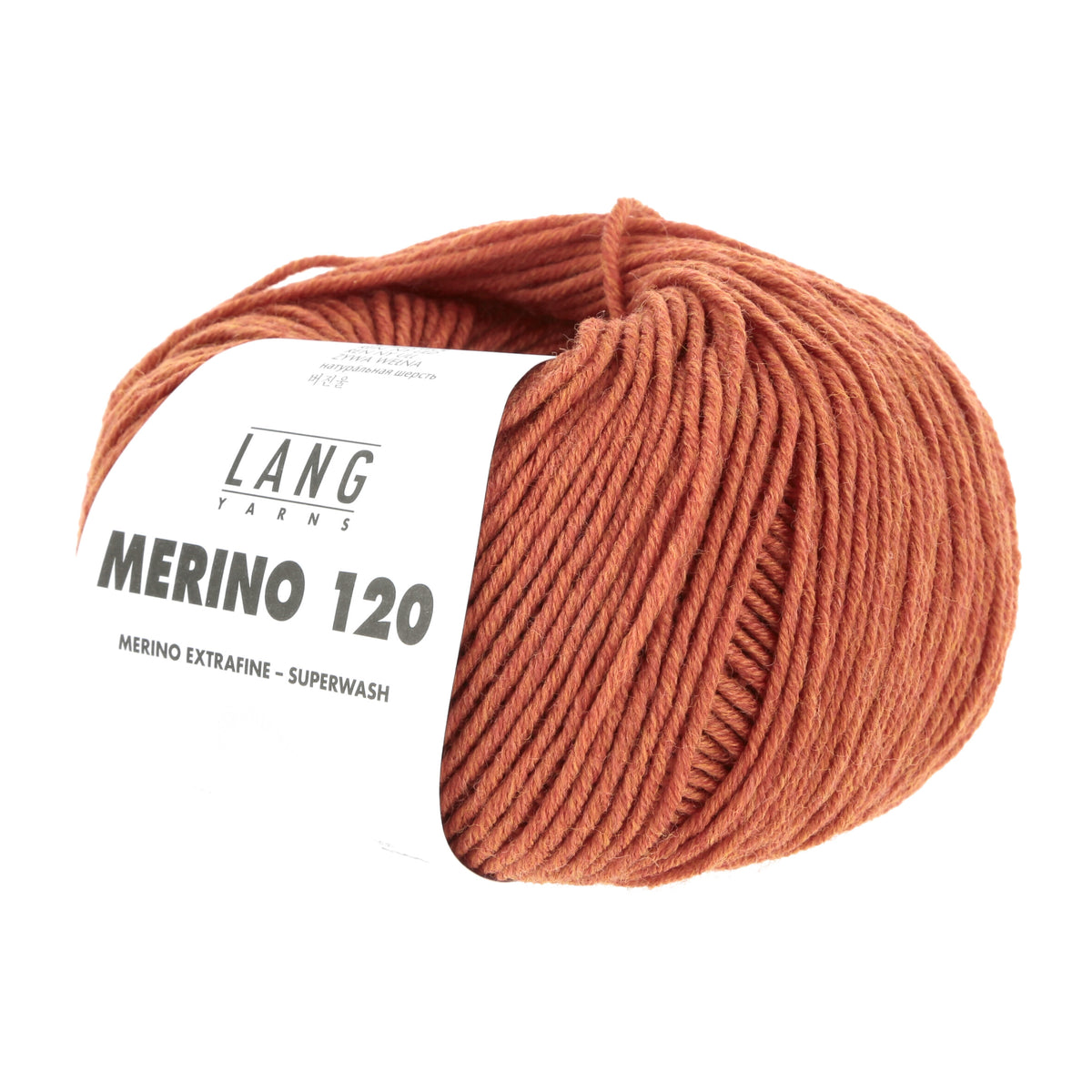 Lang Yarns Merino 120 0559 Oranje Melange - bol garen - schuin van voren
