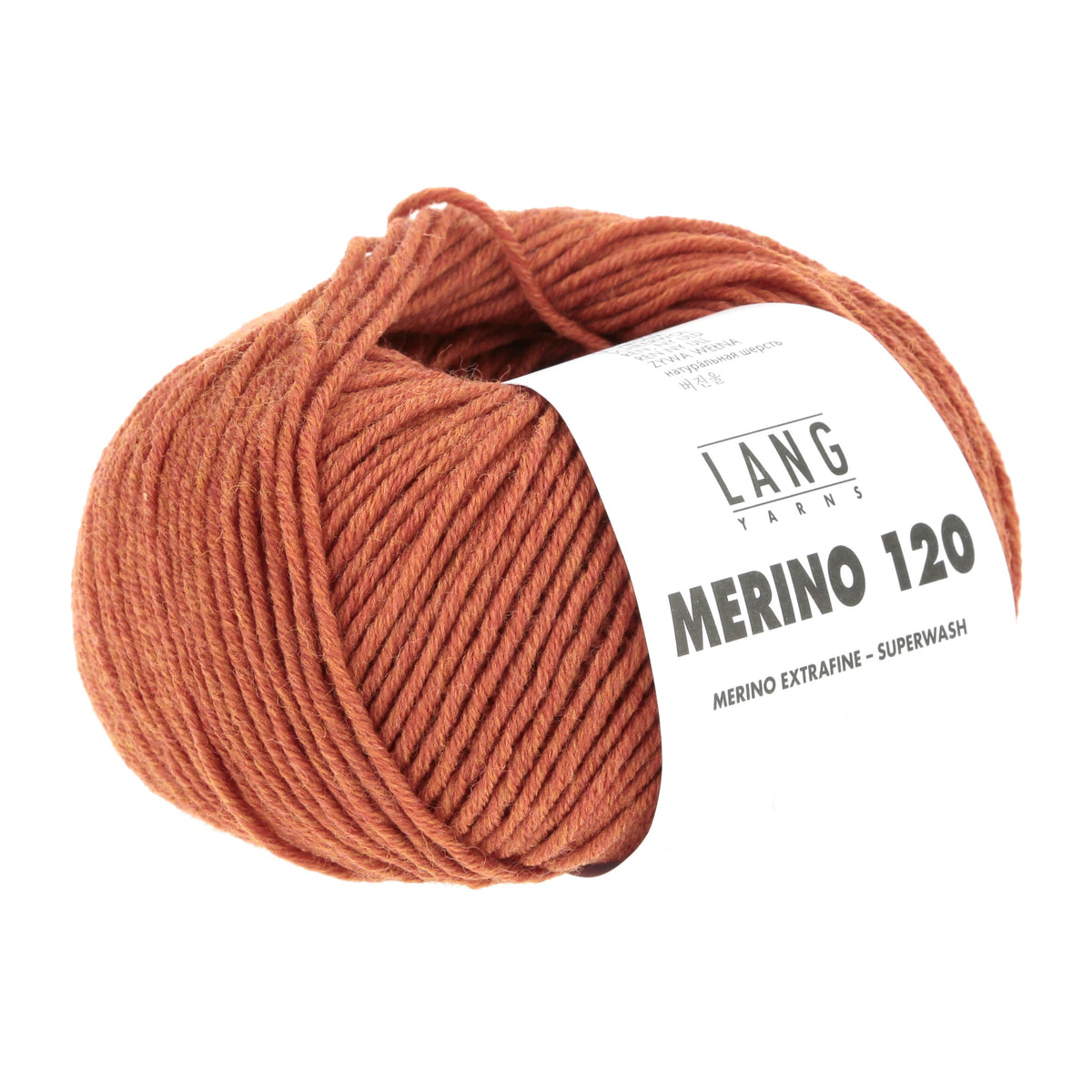 Lang Yarns Merino 120 0559 Oranje Melange - bol garen - tweede schuine aanzicht