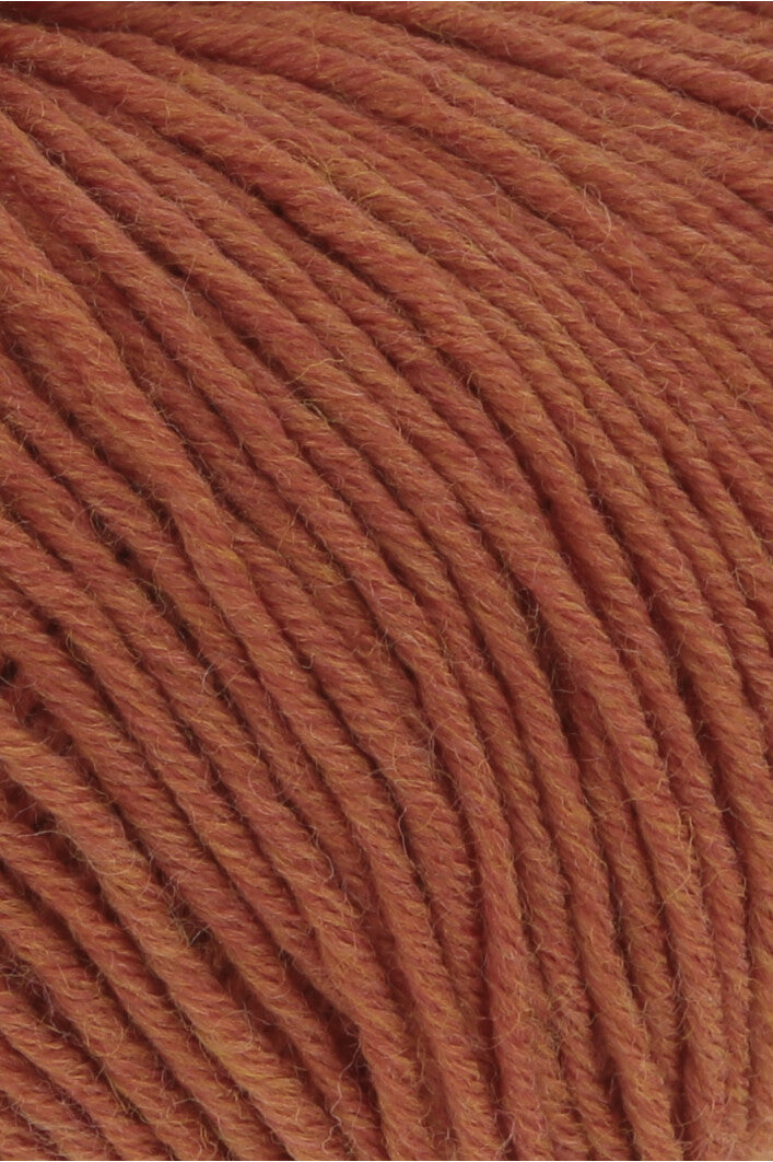 Lang Yarns Merino 120 0559 Oranje Melange - close-up van de garenstructuur