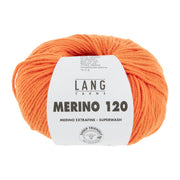 Lang Yarns Merino 120 0659 Oranje Neon - bol garen - vooraanzicht