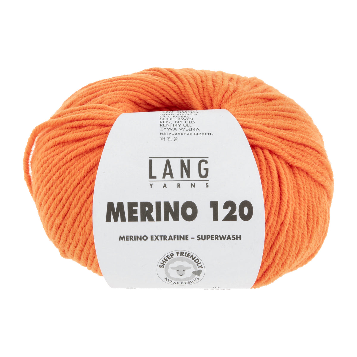 Lang Yarns Merino 120 0659 Oranje Neon - bol garen - vooraanzicht