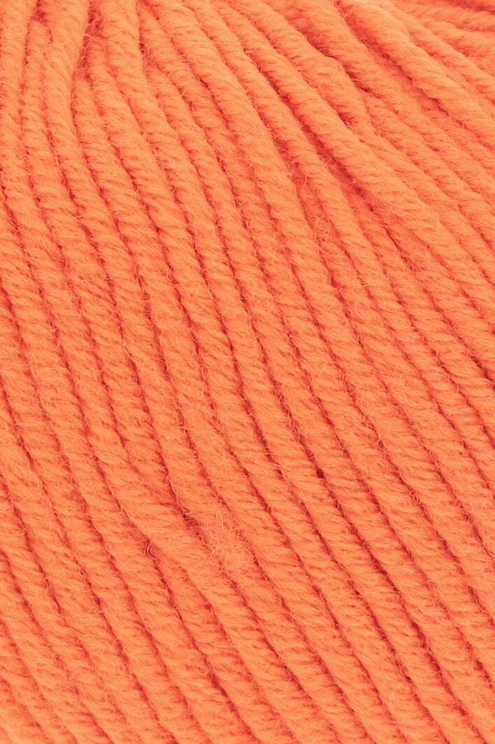 Lang Yarns Merino 120 0659 Oranje Neon - close-up van de garenstructuur