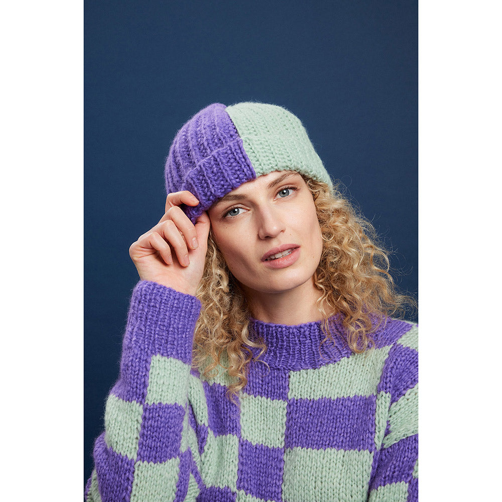 Projectinspiratie voor Lang Yarns Promise 0190 Braam - Trui en multicolor muts 2.0