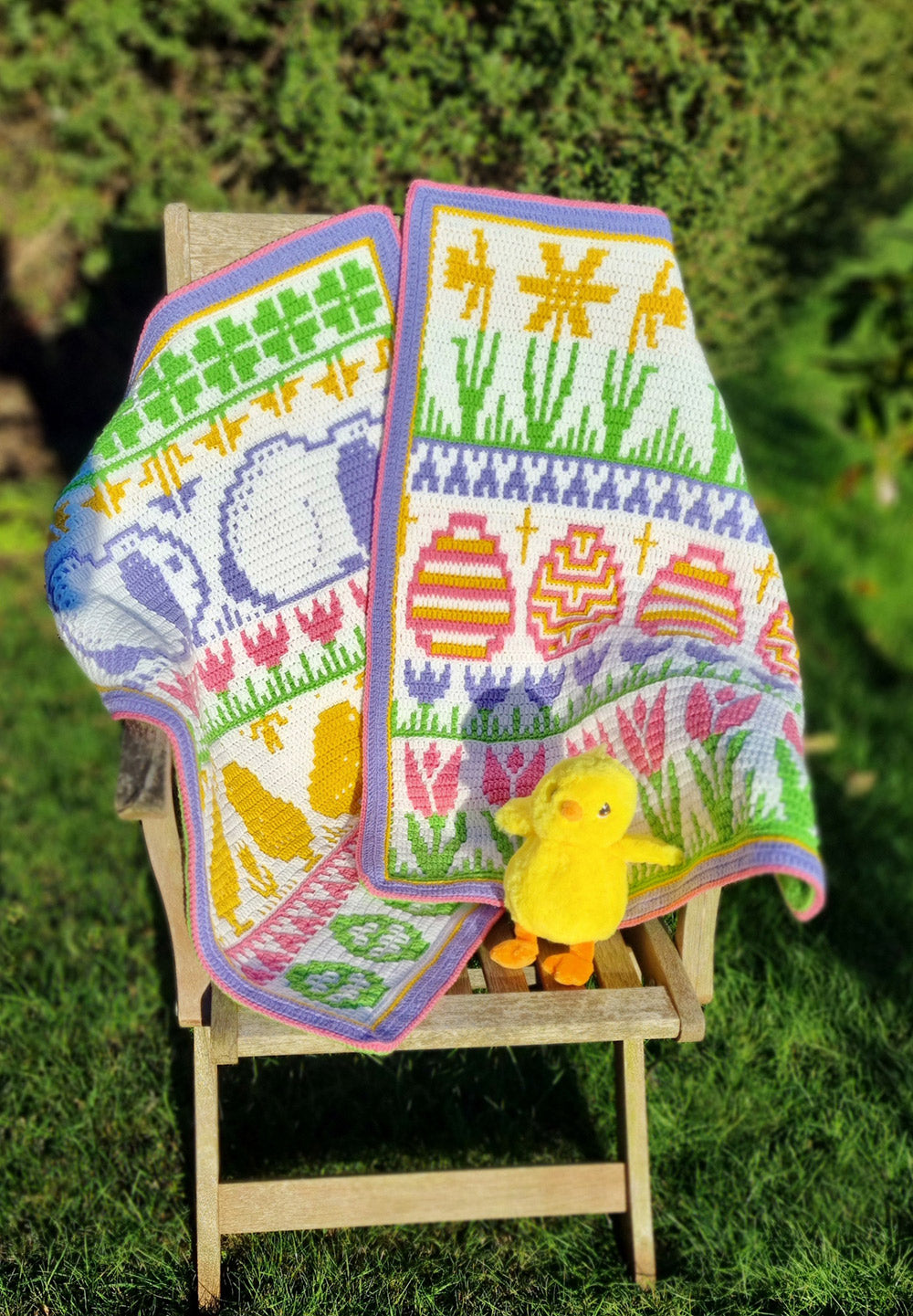 Häkelpaket „Spring into Easter“-Decke (Babyversion)