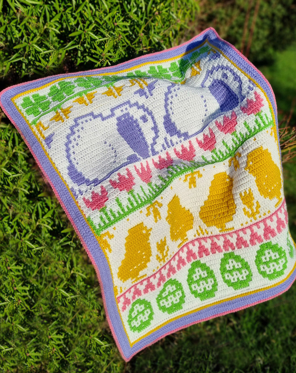 Häkelpaket „Spring into Easter“-Decke (Babyversion)