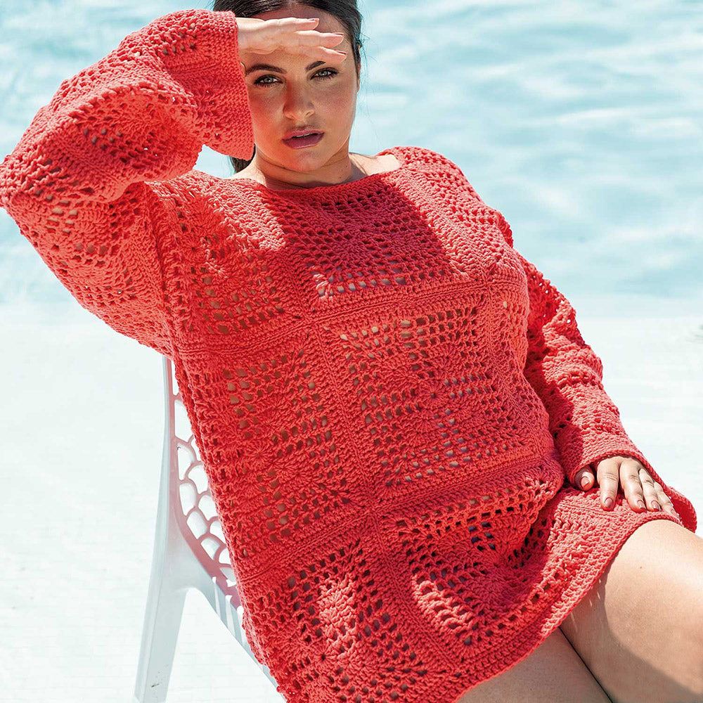 Patroon breien haken dames trui lente zomer katia — gemaakt met Alabama Granny Square Oversized Tuniek (Digitaal) (2)