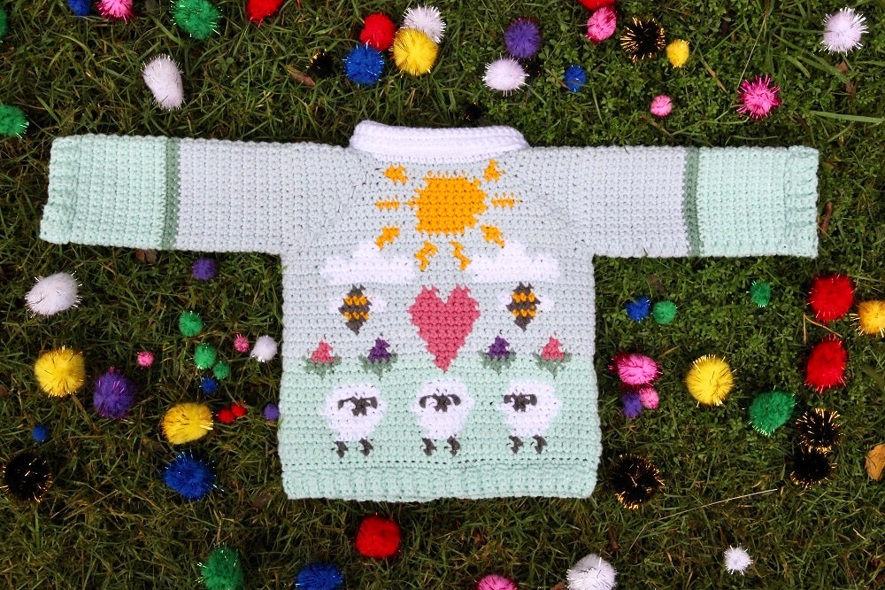 Babyvestje Bloemetjes en Bijtjes Haakpakket (4)