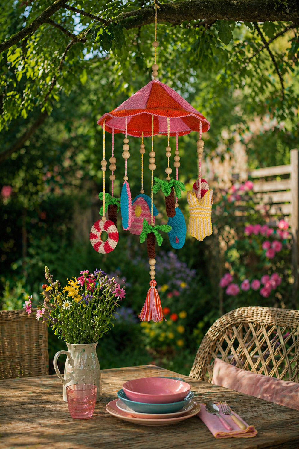 Beach vibes mobiel tuin — gemaakt met Beach Vibes Mobiel Haakpakket