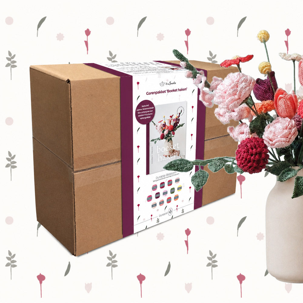 Boeket haken garenpakket a la Sascha - Durable Blossom kleuren uit het boek - productafbeelding 1