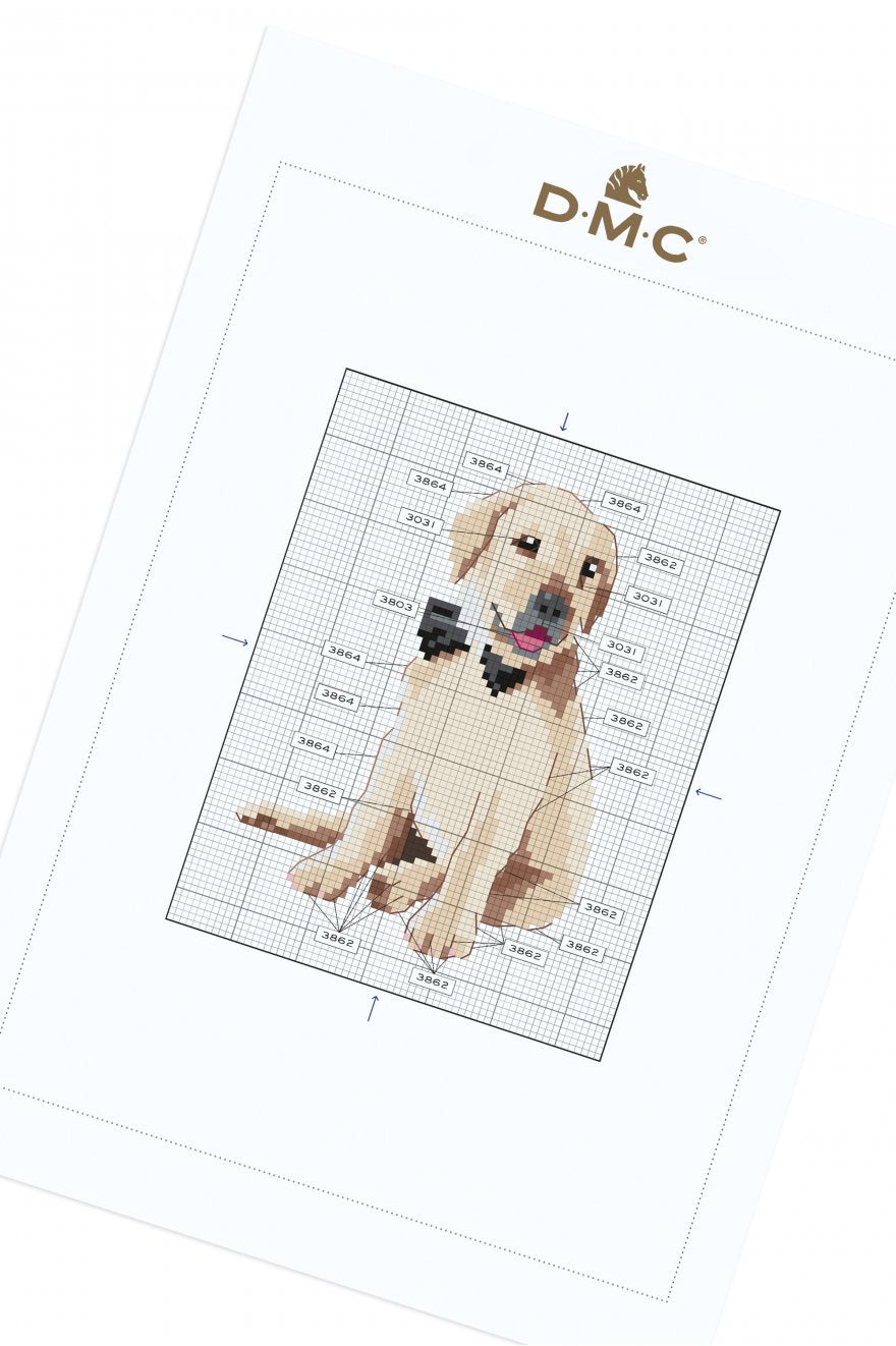Pat — gemaakt met Borduurpatroon Golden Retriever