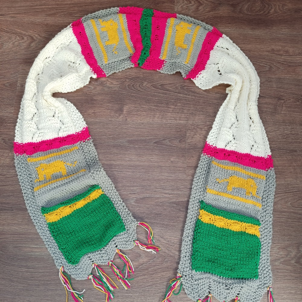 Inge bastiaansen opdracht voorkant — gemaakt met Breipatroon African Elephant Scarf