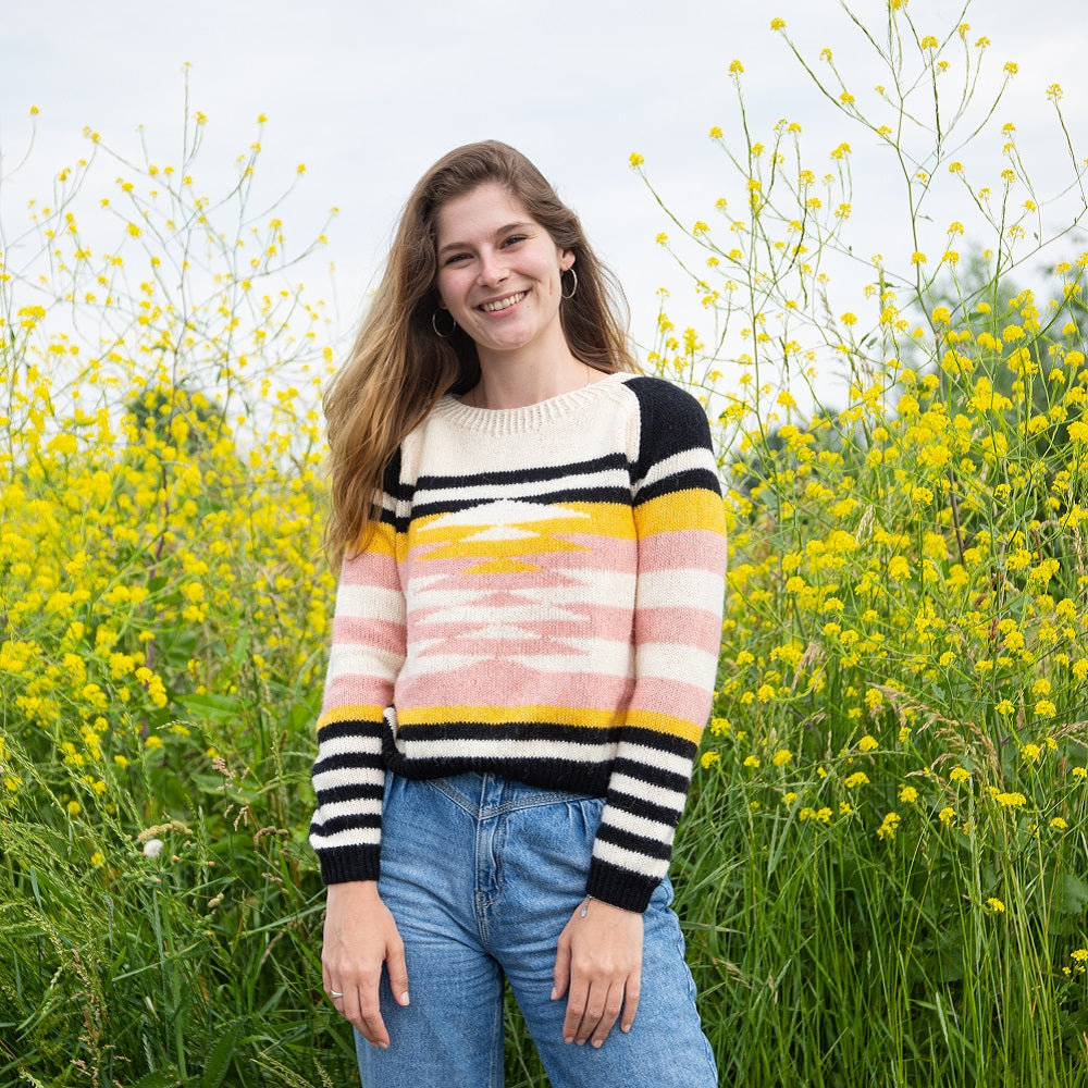 Ecopuno kleding — gemaakt met Breipatroon Ecopuno Grafische Raglantrui (Digital)