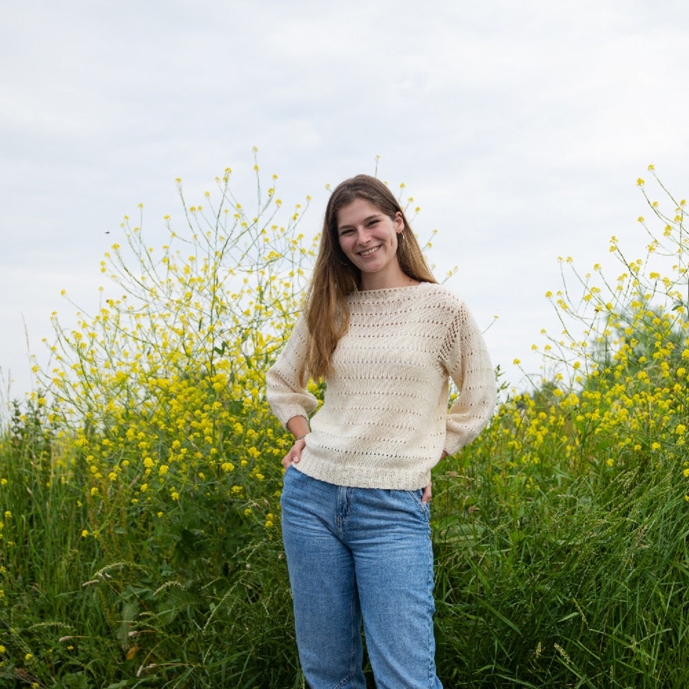 Ecopuno kleding — gemaakt met Breipatroon Ecopuno Romantische Zomertrui (Digital)