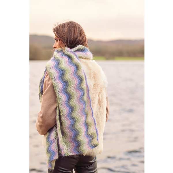 Breipatroon Essentials Super Kid Mohair Loves Silk Print Retro Sjaal (Digital)