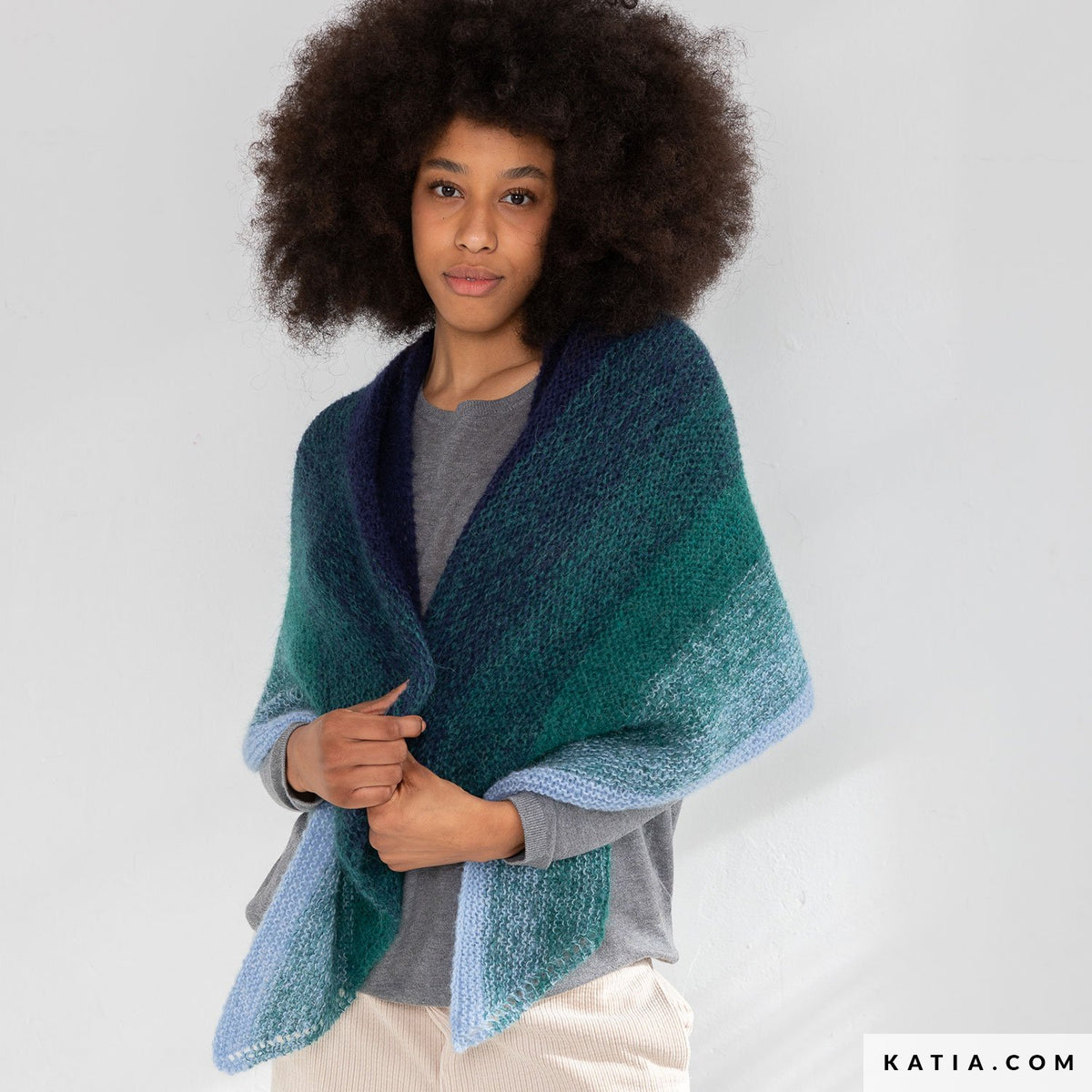 Patroon breien haken dames stola herfst winter katia — gemaakt met Breipatroon Katia Smoothie Alpaca Sjaal