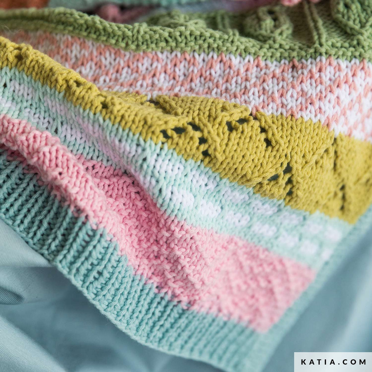 Patroon breien haken baby deken lente zomer katia — gemaakt met Breipatroon Les petites choses KAL Babydeken (3)