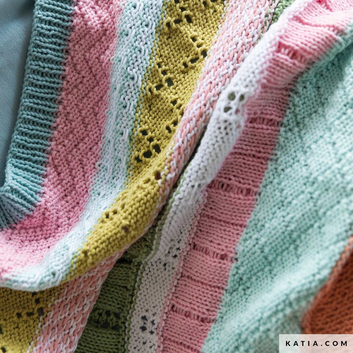 Patroon breien haken baby deken lente zomer katia — gemaakt met Breipatroon Les petites choses KAL Babydeken (4)