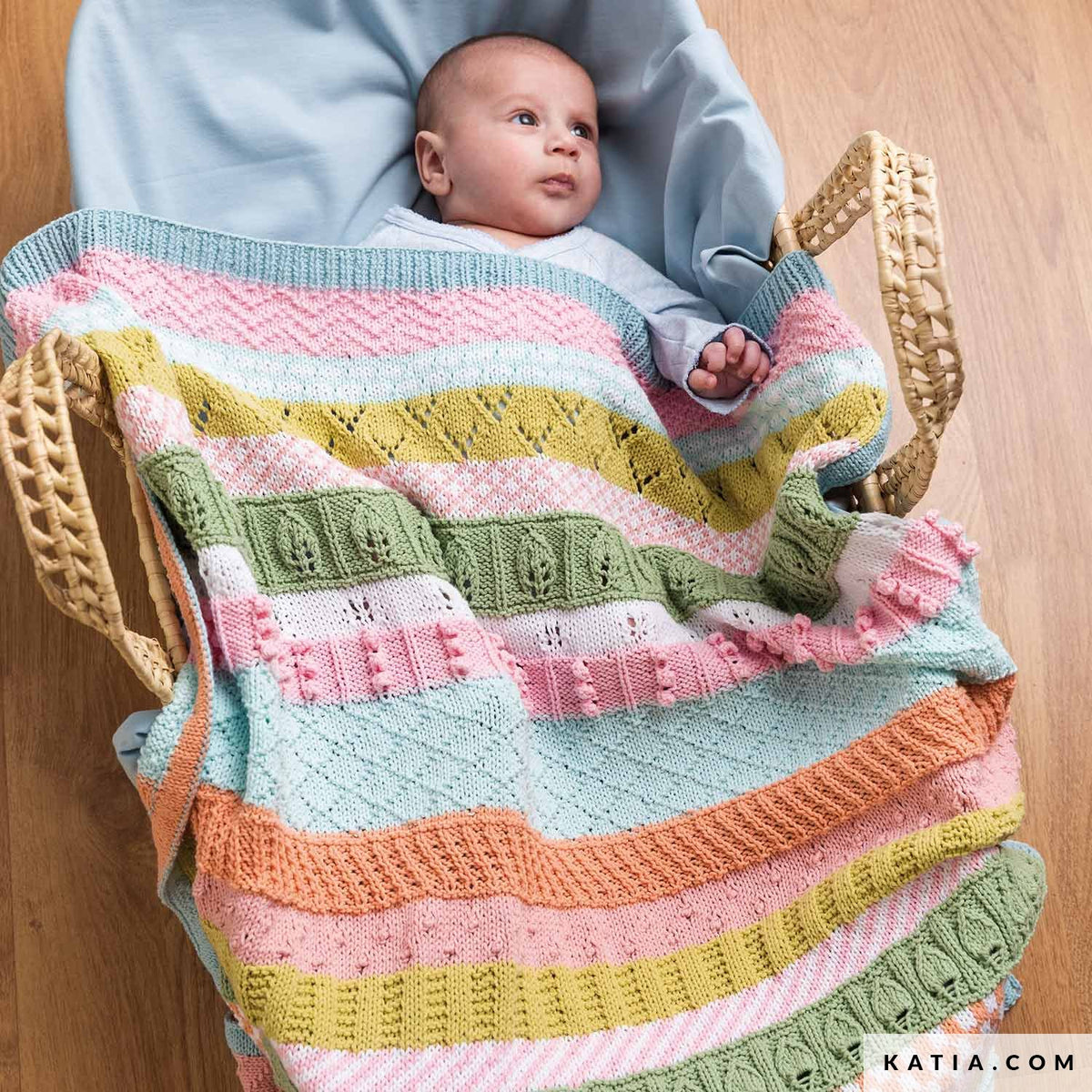 Patroon breien haken baby deken lente zomer katia — gemaakt met Breipatroon Les petites choses KAL Babydeken (5)