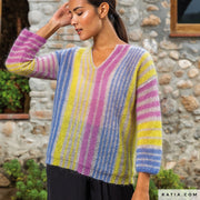 Breipatroon Mohair Shades Trui met verticale strepen