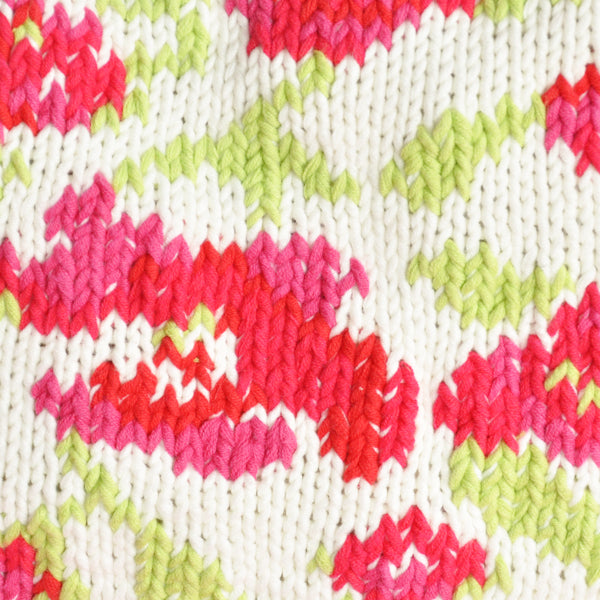 Rozen kussen gratis breipatroon — gemaakt met Breipatroon Rozenkussen
