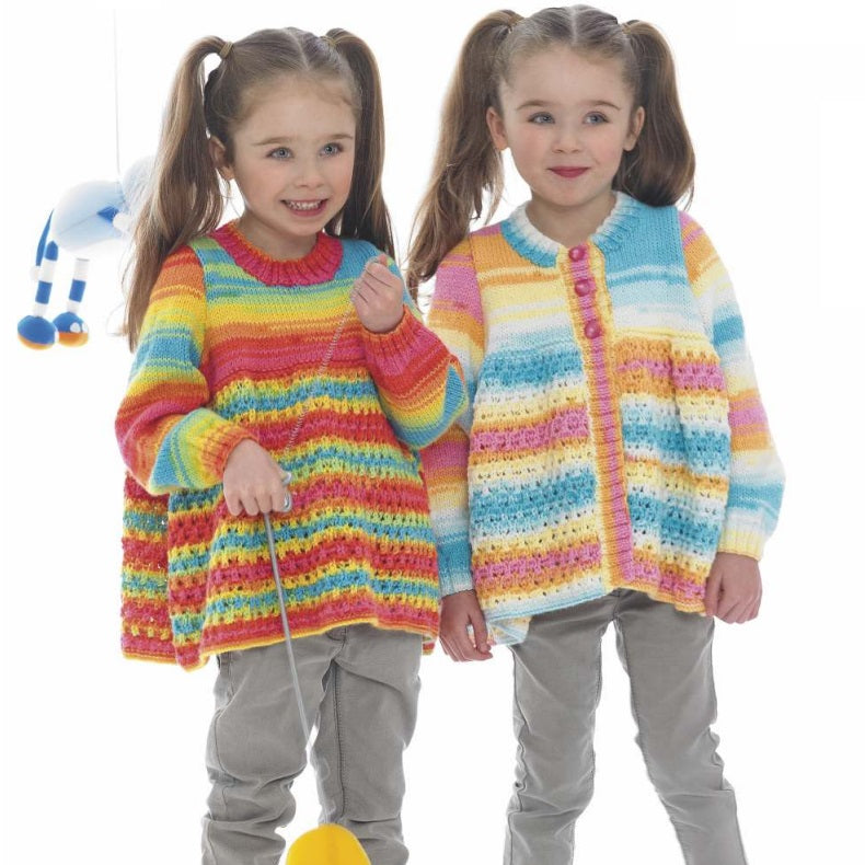 Breipatroon Stylecraft Wondersoft Merry Go Round DK No. 8969 Meisjes vest en trui