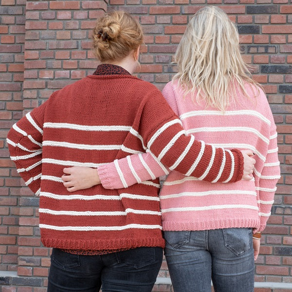 Breipatroon Yarn and Colors Striped Jumper Reversed (2)