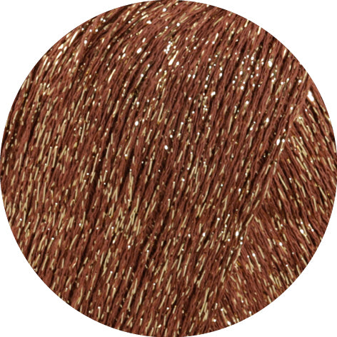 Lana Grossa Brillino 038 Nougat/Goud detail van het glanzende garen